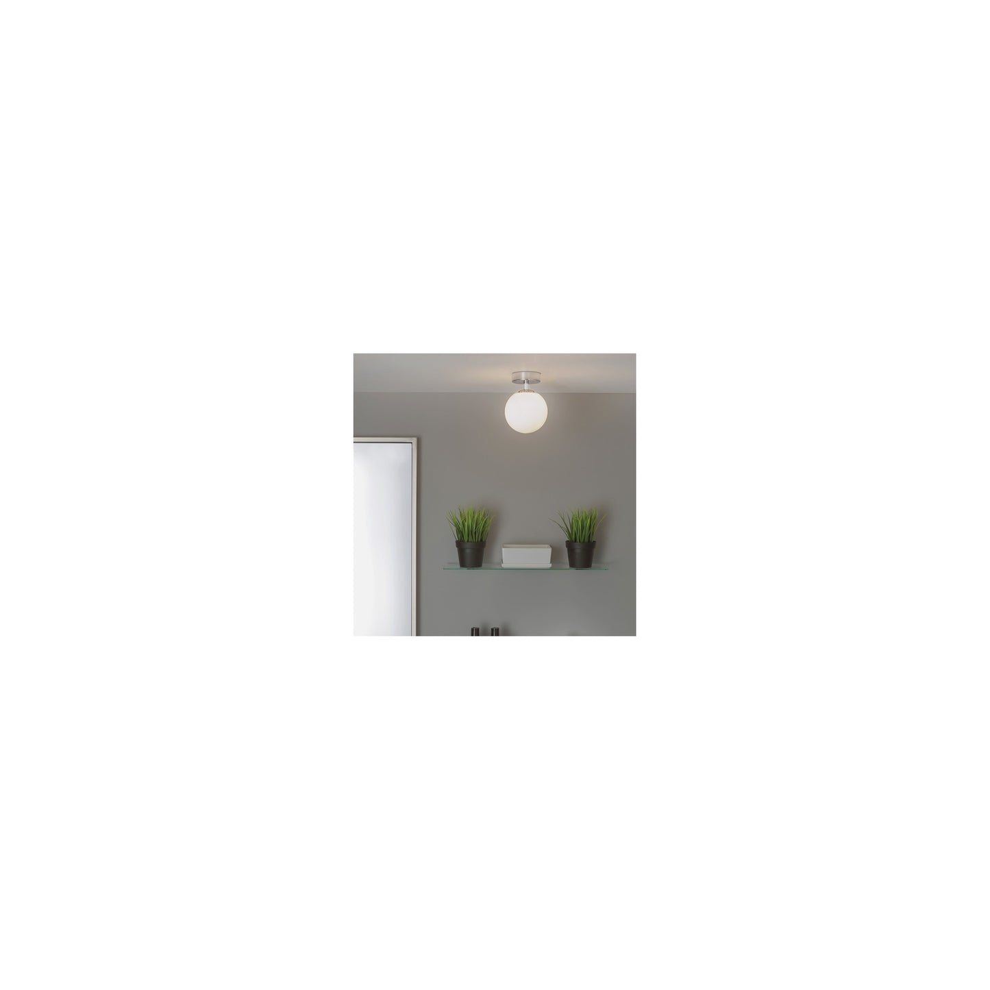 Denver Ceiling Light Polished Chrome with Opal Glass