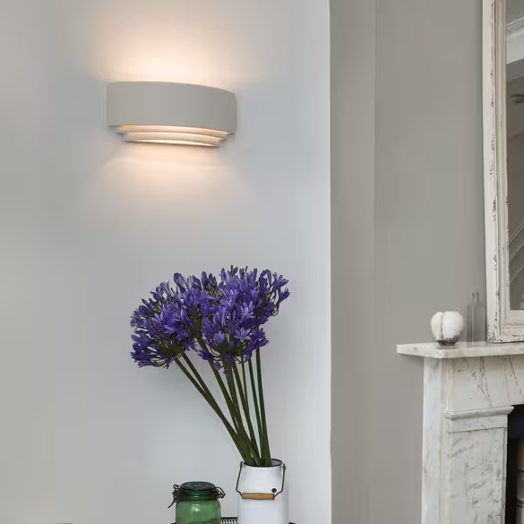 Amalfi 315 White Wall Light with Ceramic Stepped