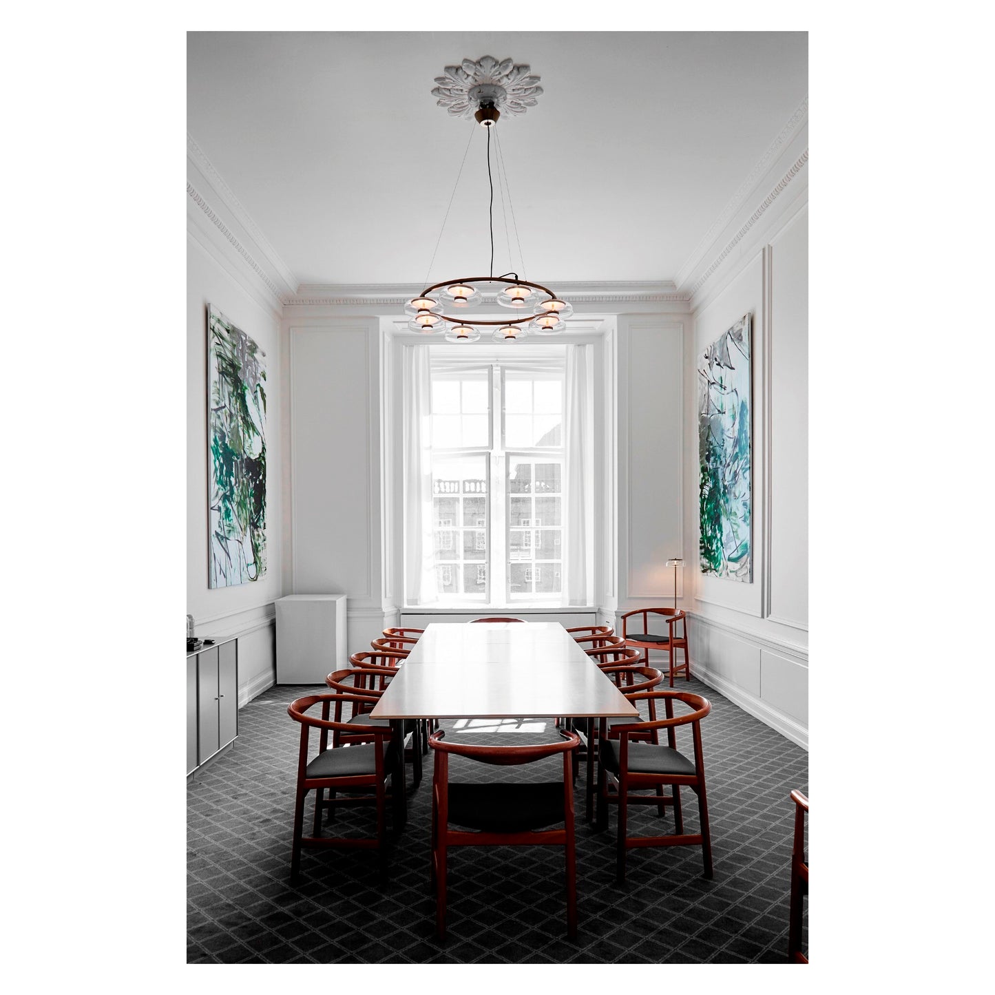 Blossi 8 Eight-Light Clear Glass LED Pendant with Nordic Gold Metal