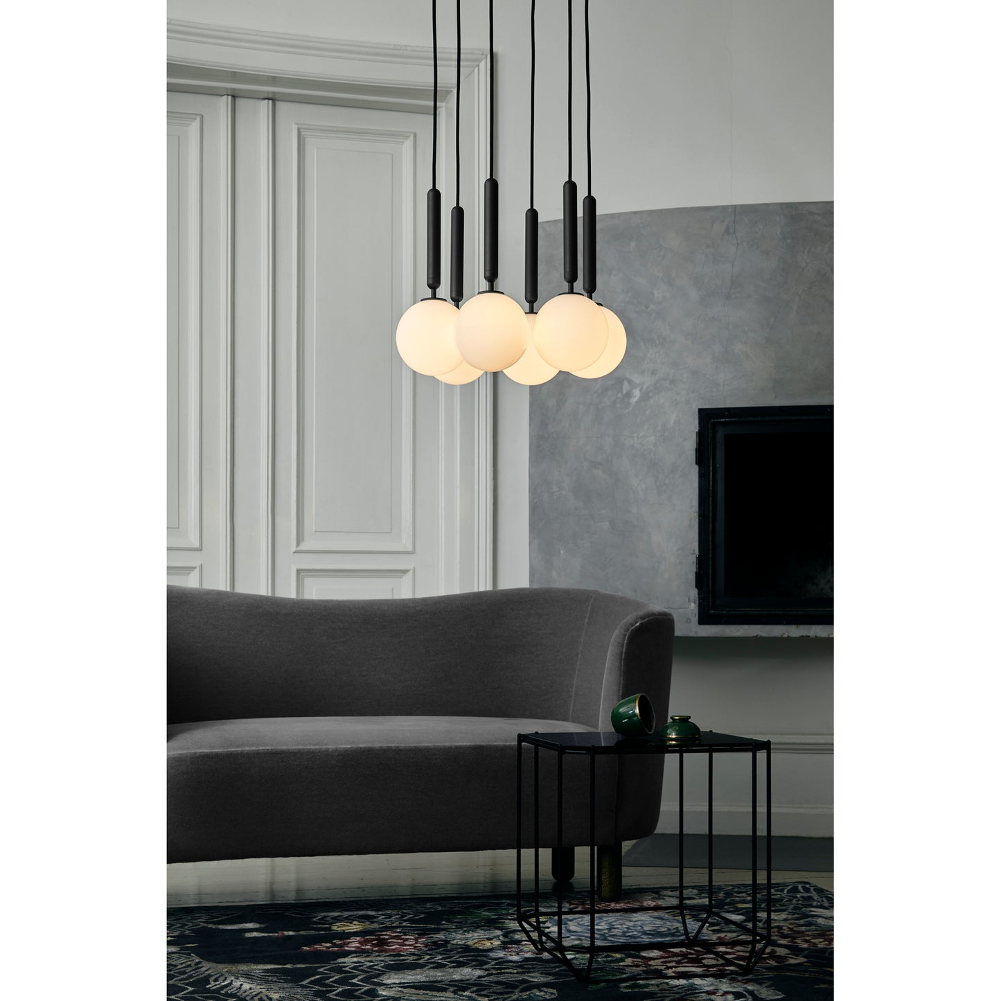 Miira 6 Six-Light Pendant with Opal Glass Diffuser