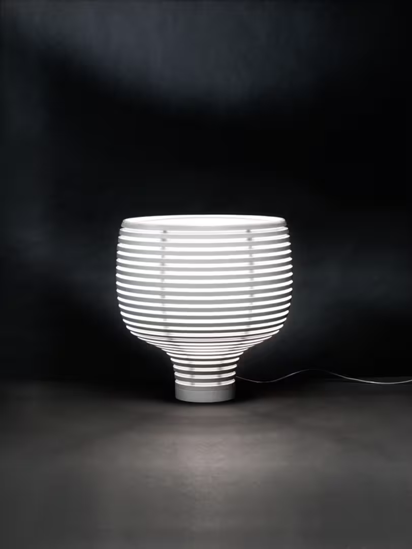 Behive LED Floor or Table Lamp with Polycarbonate & Varnished Metal