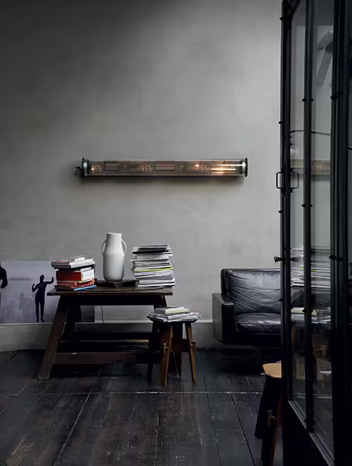 In The Tube ITT 120-1300 Silver Mesh Wall Light with Borosilicate Glass