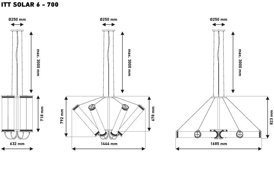 In The Tube Solar 6-700 Six-Light Chandelier