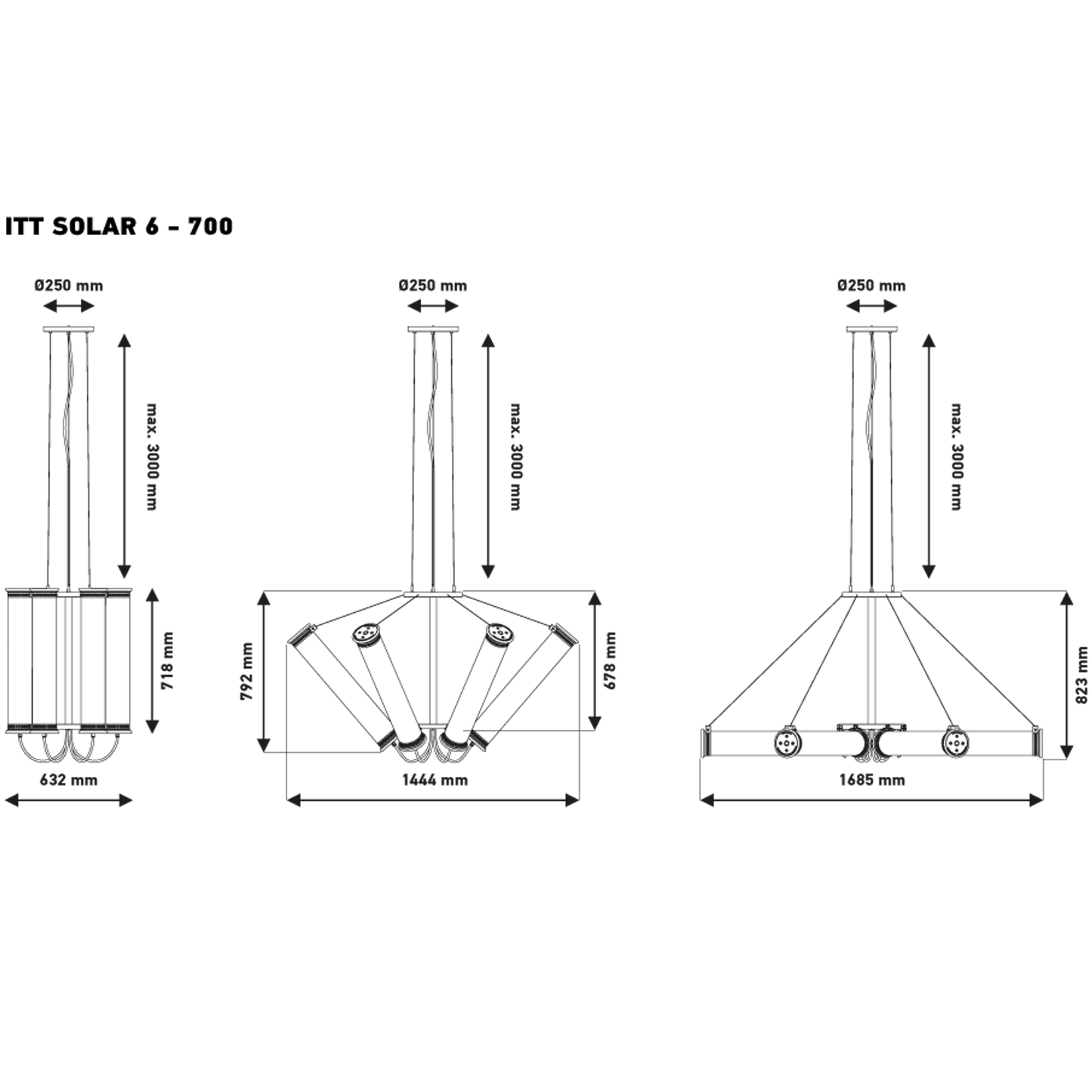 In The Tube Solar 6-700 Six-Light Chandelier