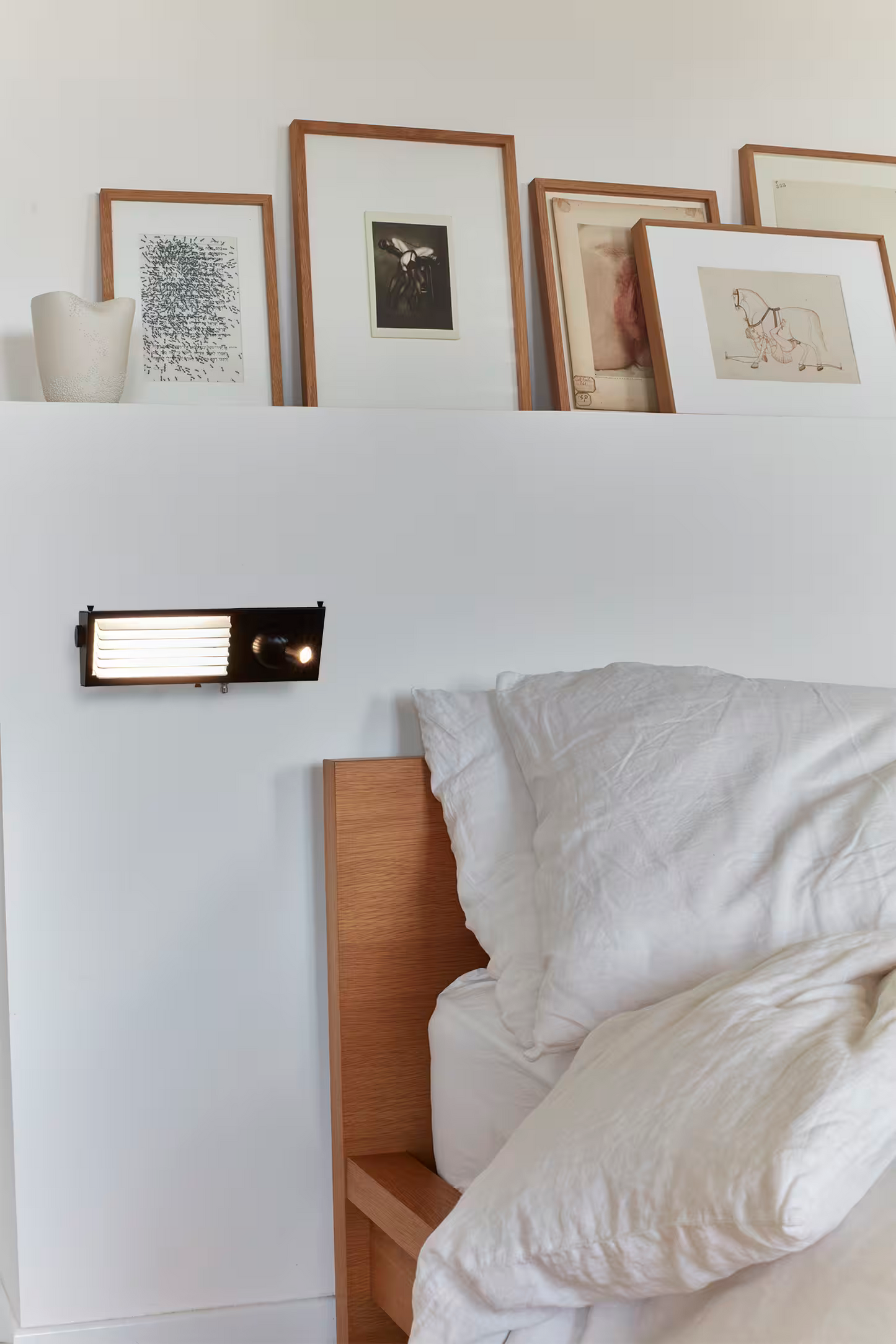 Biny Bedside Right Wall Light with Integrated LED Spotlight