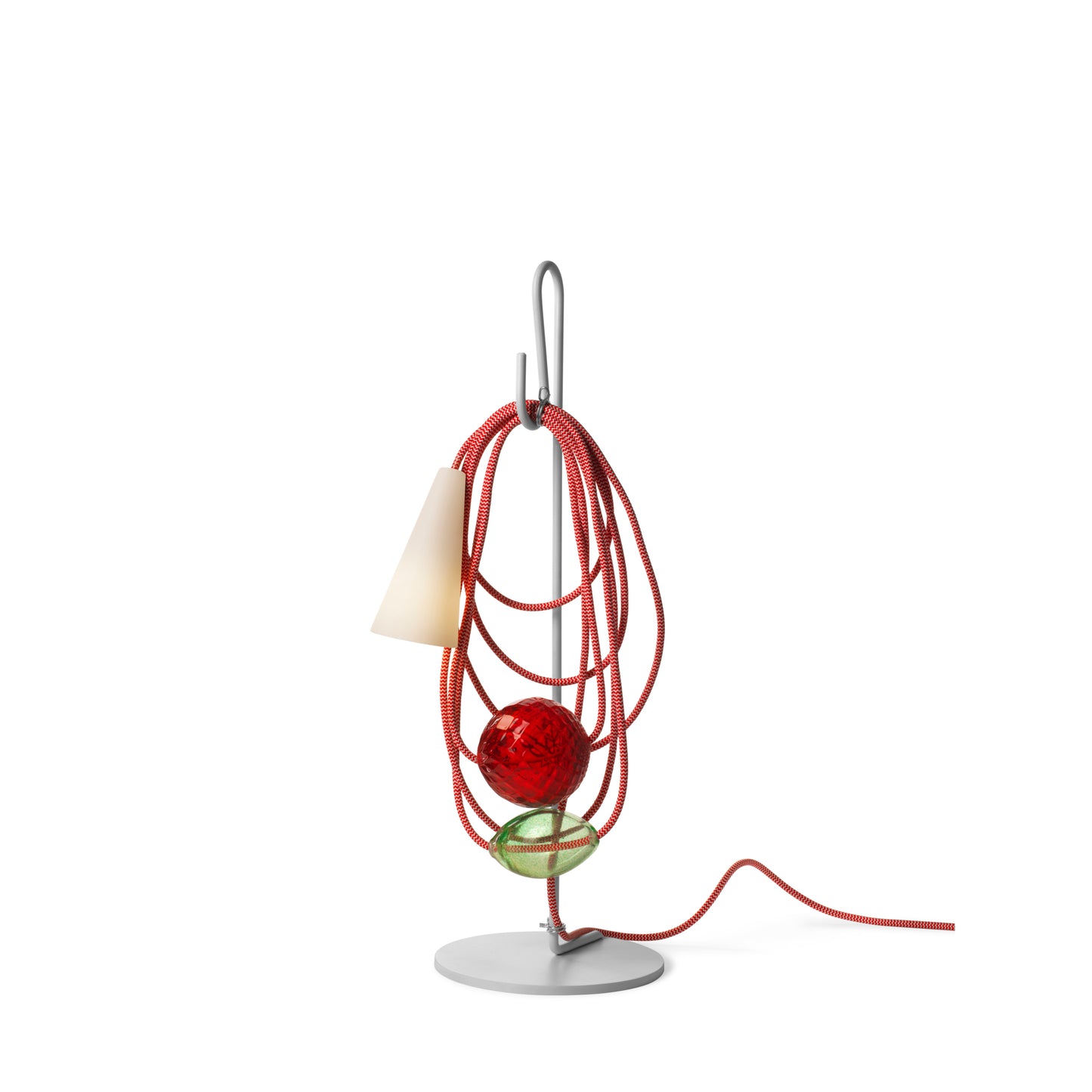 Filo Blown Glass Table Lamp with Porcelain & Coated Metal