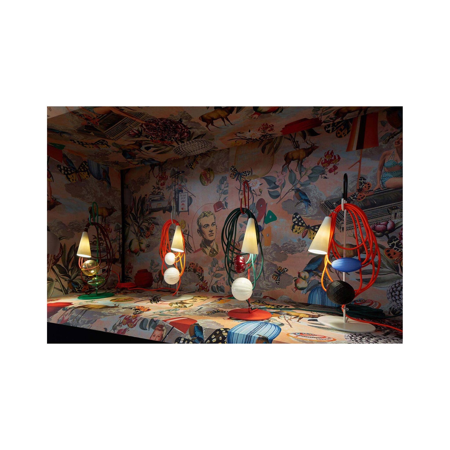Filo Blown Glass Table Lamp with Porcelain & Coated Metal