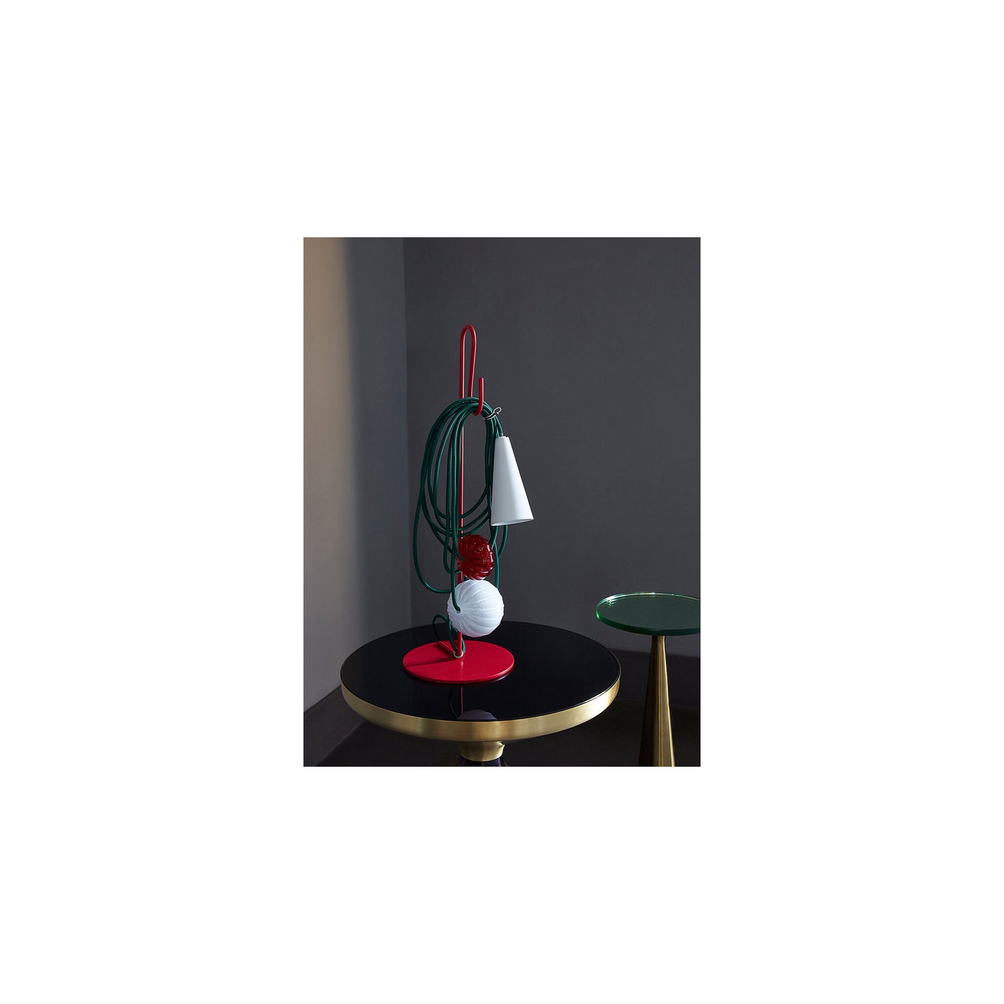 Filo Blown Glass Table Lamp with Porcelain & Coated Metal