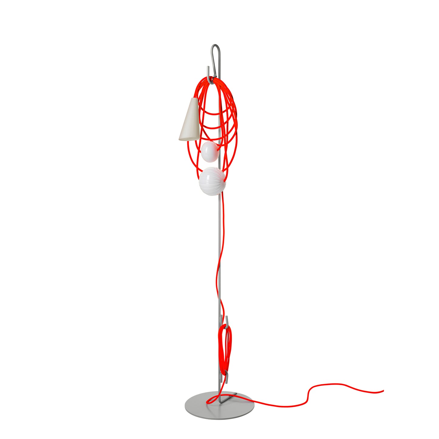 Filo Lettura Blown Glass Floor Lamp with Varnished Metal