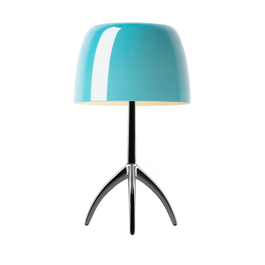 Lumiere Grande On/Off Black Chrome Table Lamp with Black Glass Diffuser
