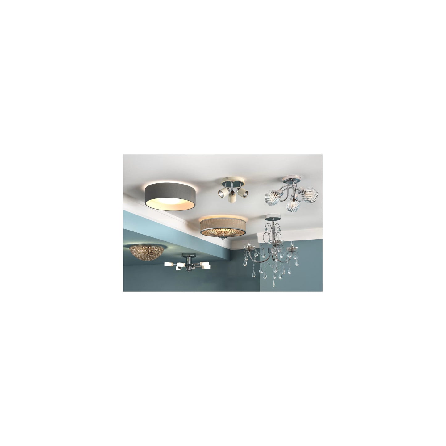 Oslo 3-Light Flush Mount with Pleated Faux Silk Border
