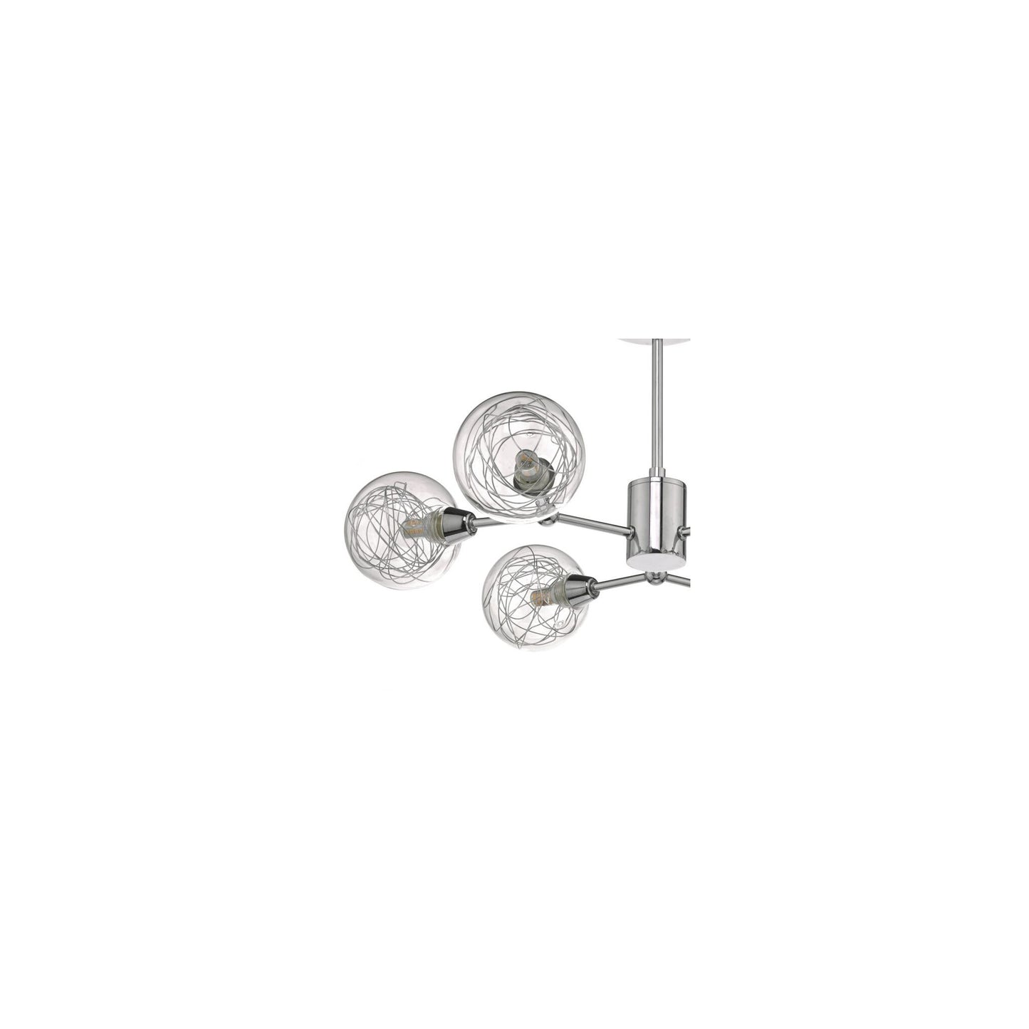 Tyka 6-Light Semi Flush Polished Chrome with Clear Glass Shade