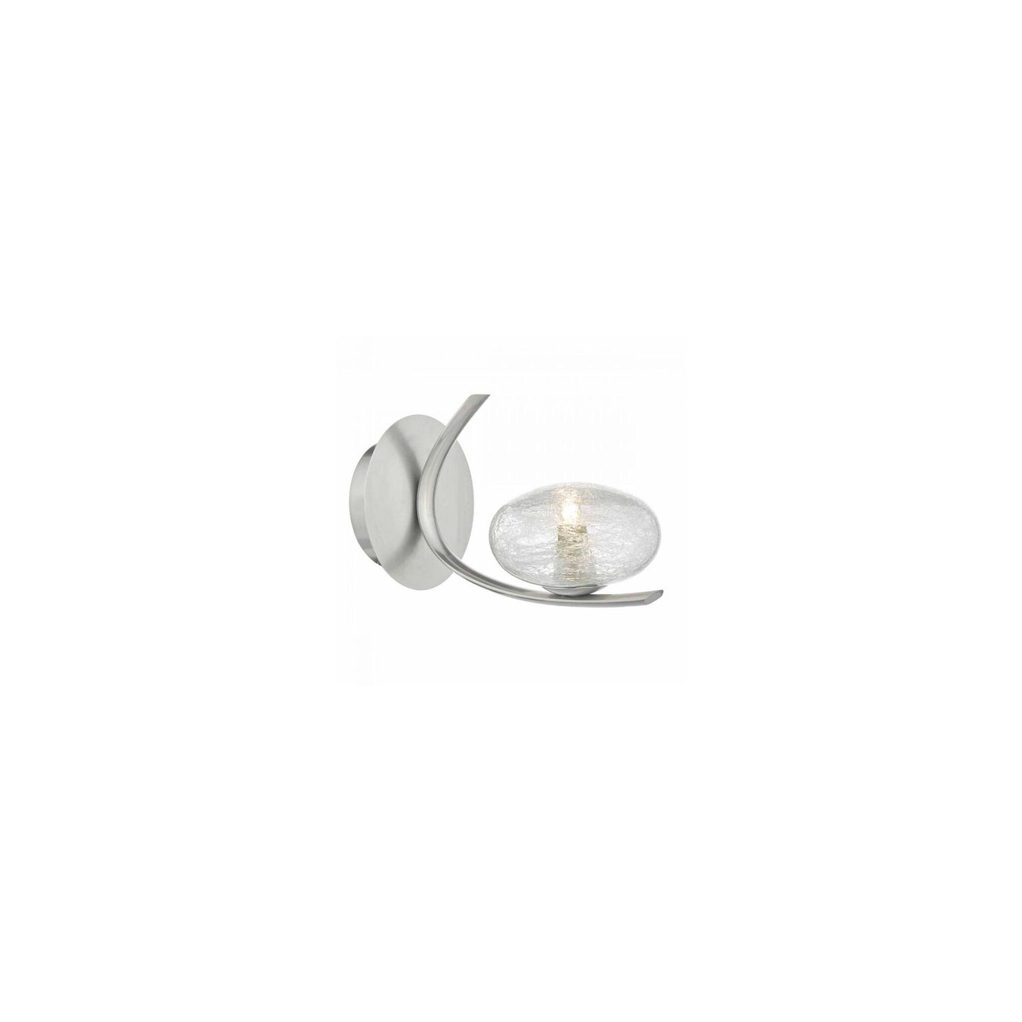 Leighton 1-Light Wall Light Satin Chrome with Sugar Cane Glass