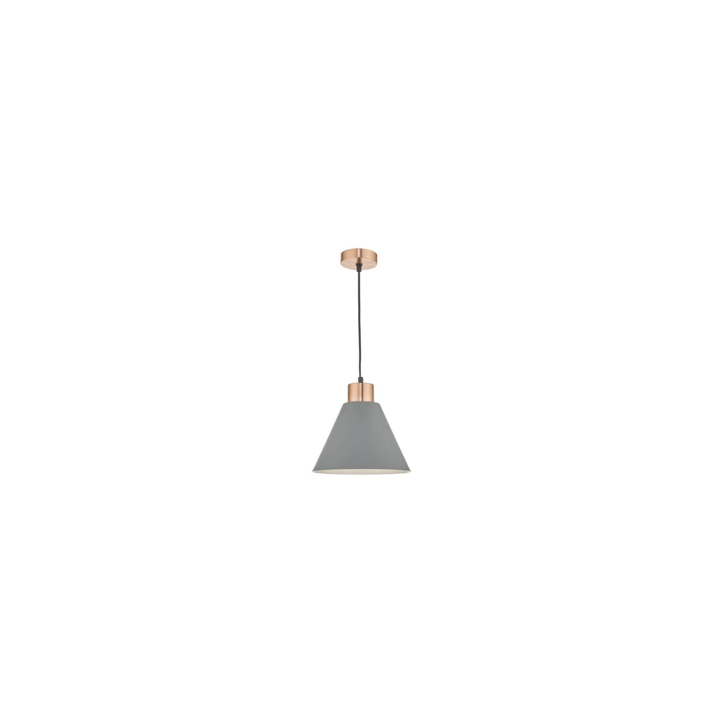 Zocalo 1-Light Pendant Copper with Matt Grey Finished Shade