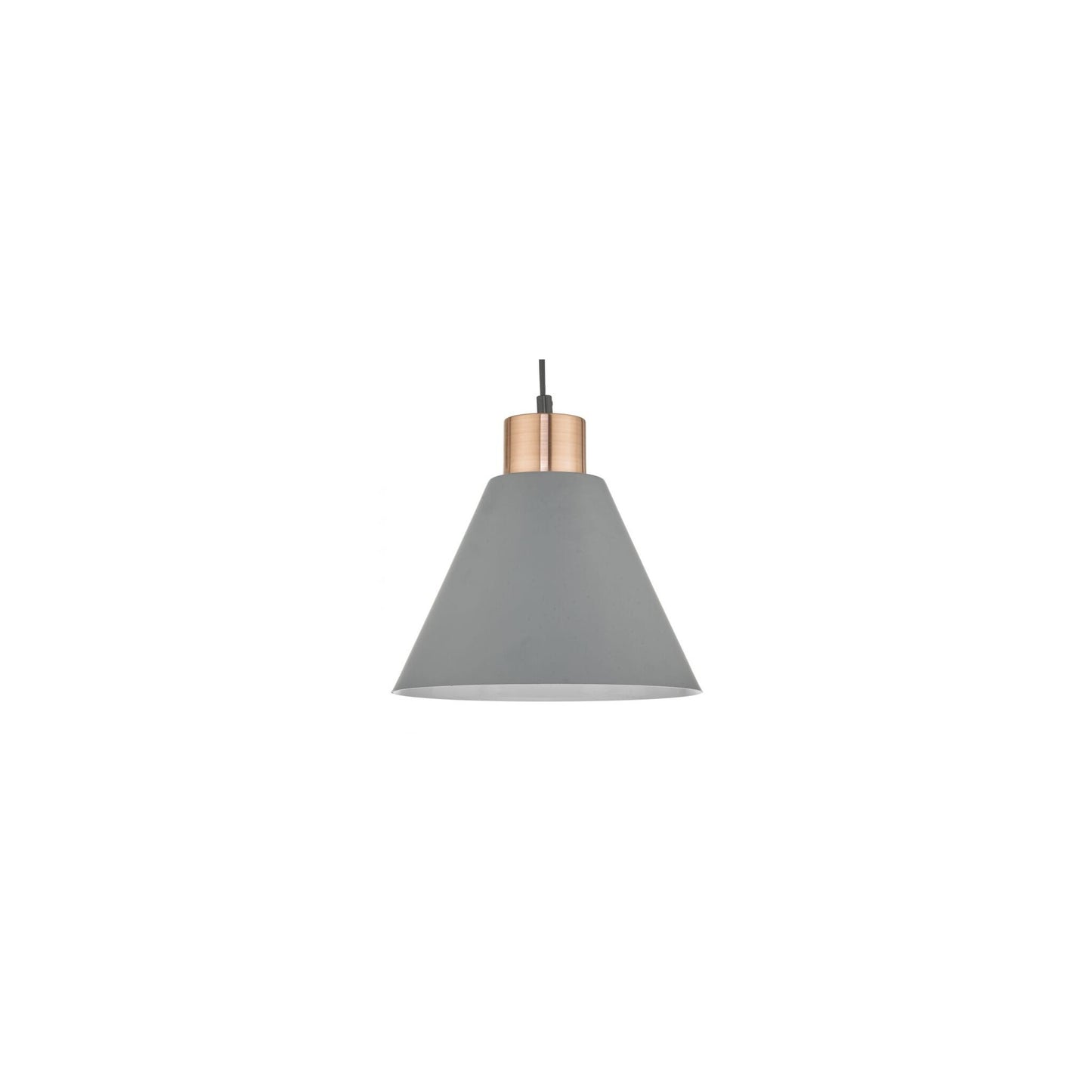 Zocalo 1-Light Pendant Copper with Matt Grey Finished Shade