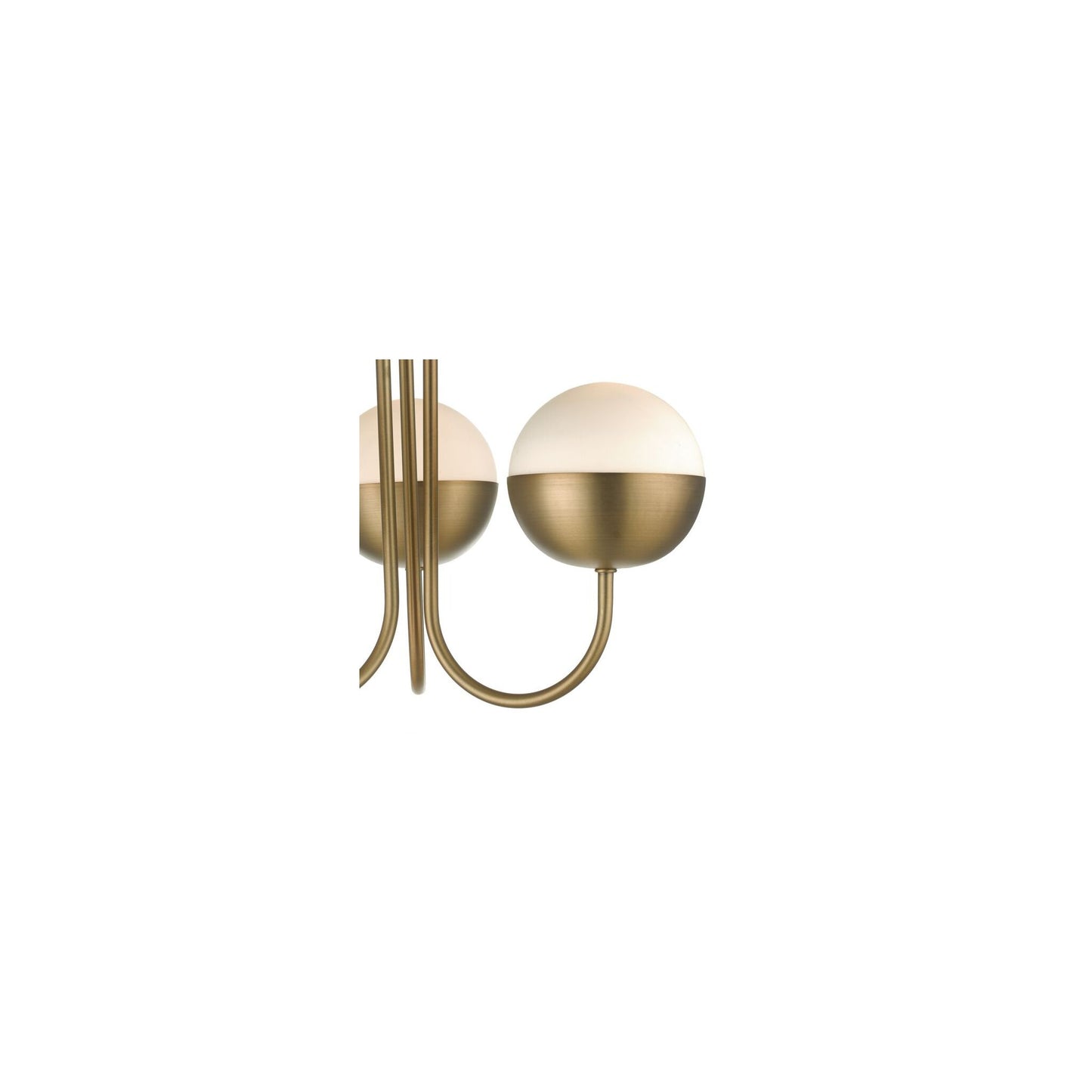 Andre 3-Light Semi Flush in Aged Brass with Opal White Glass