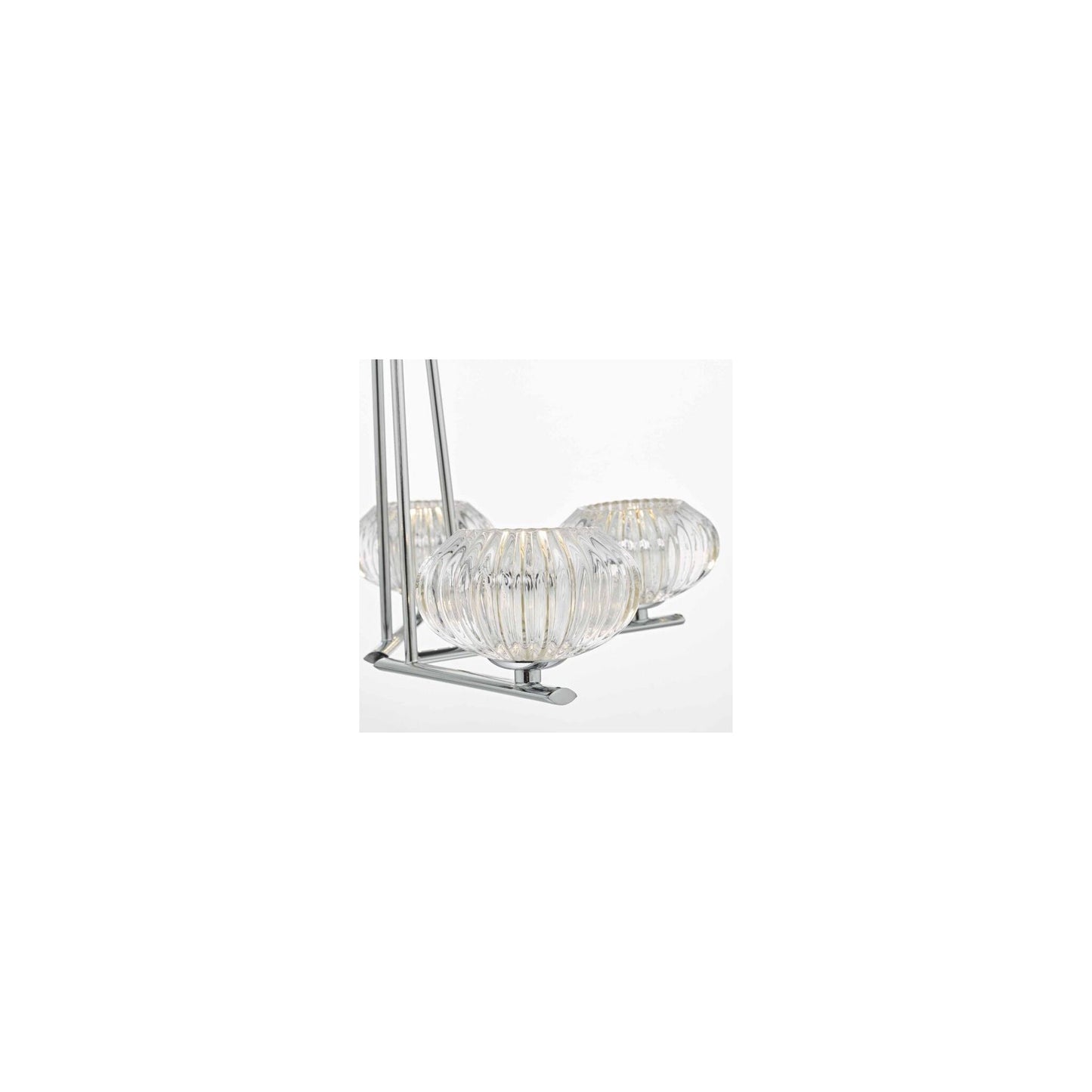Jensine 5-Light Semi Flush Polished Chrome with Faceted Glass Shade