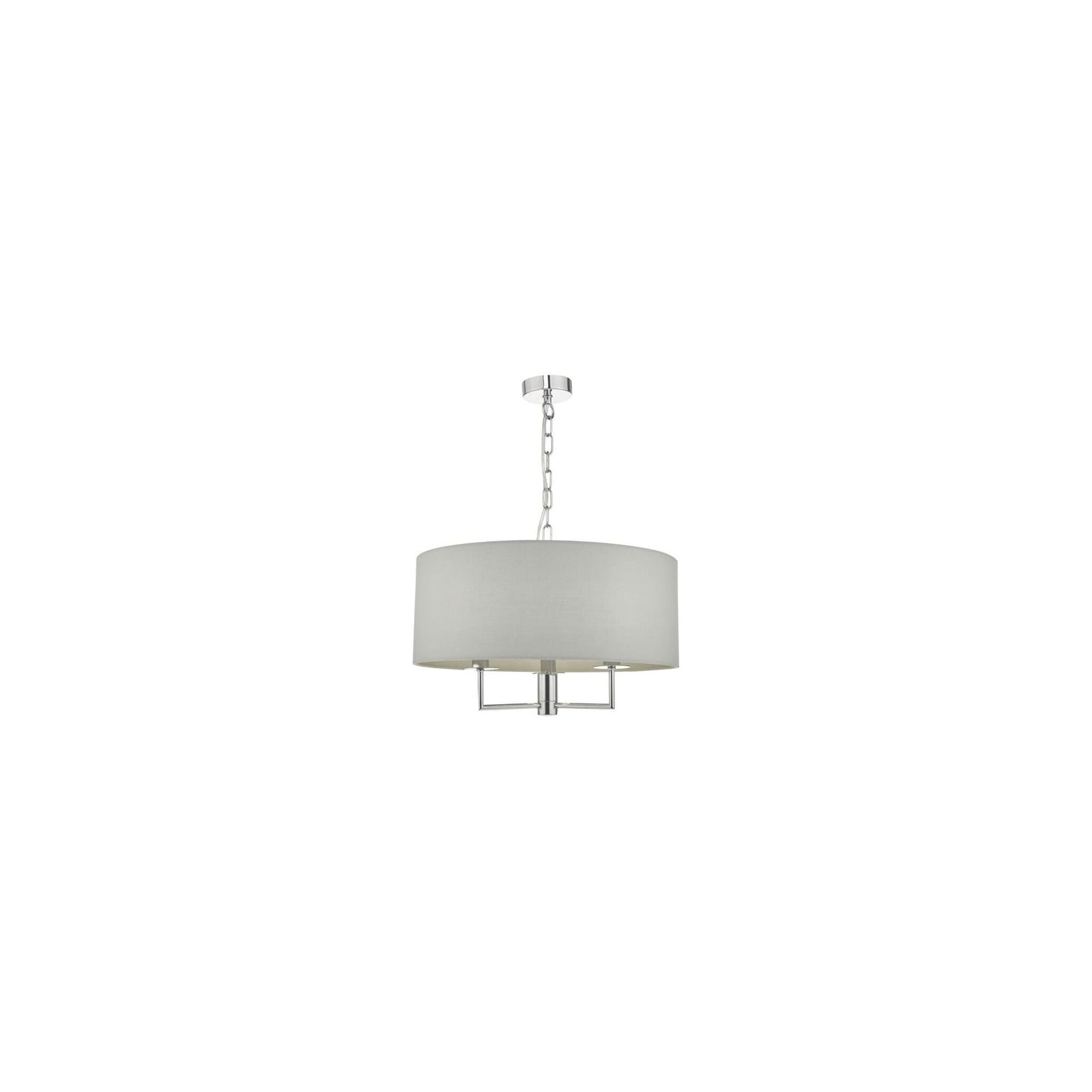 Jamelia 3-Light Pendant Polished Chrome with Grey Cotton Shade
