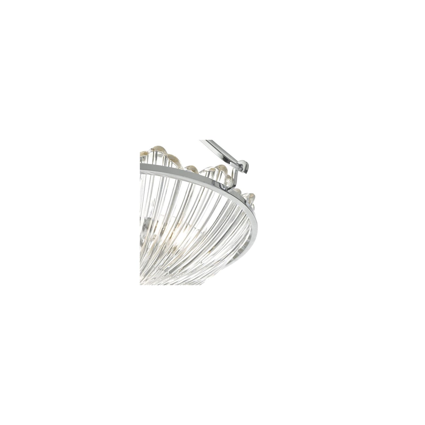 Avril 3-Light Pendant Polished Nickel with Ribbed Curved Glass