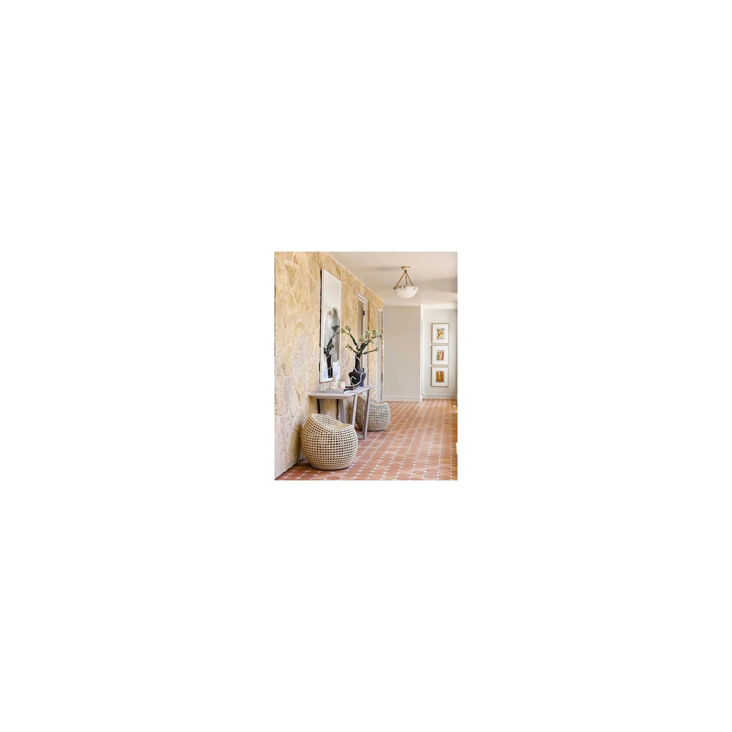 O'Connor Chandelier in Hand-Rubbed Antique Brass and Alabaster