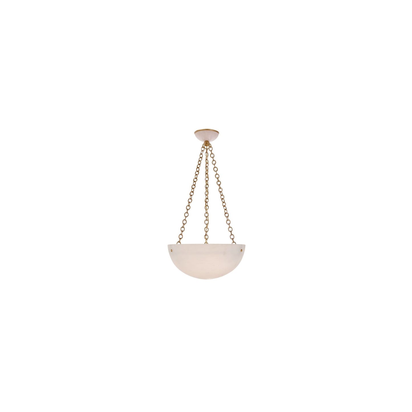 O'Connor Chandelier in Hand-Rubbed Antique Brass and Alabaster