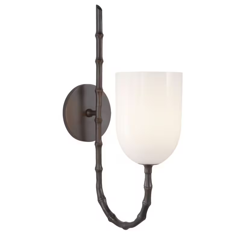 Edgemere Wall Light with White Glass