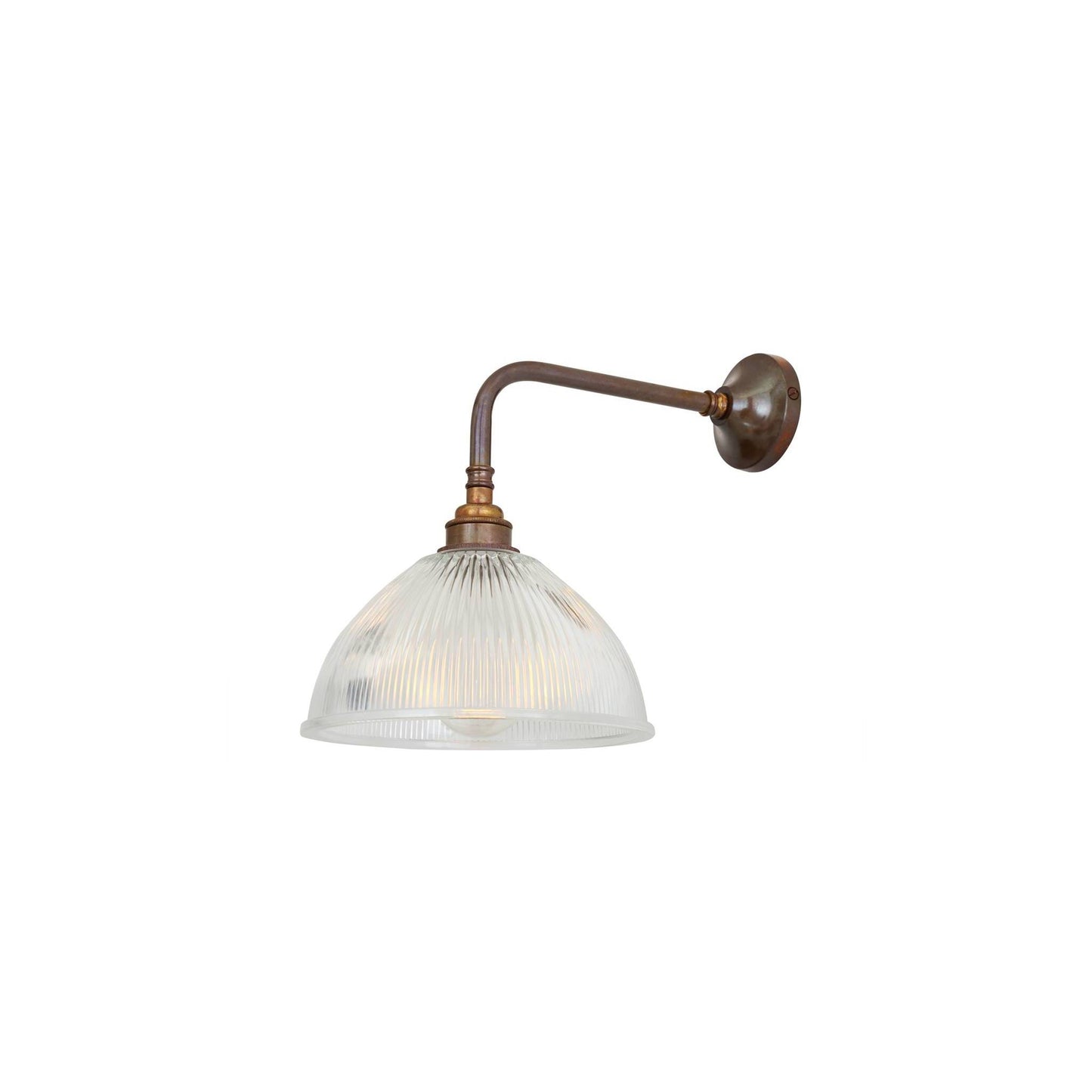 Dhaka Industrial Wall Light with Prismatic Glass Shade