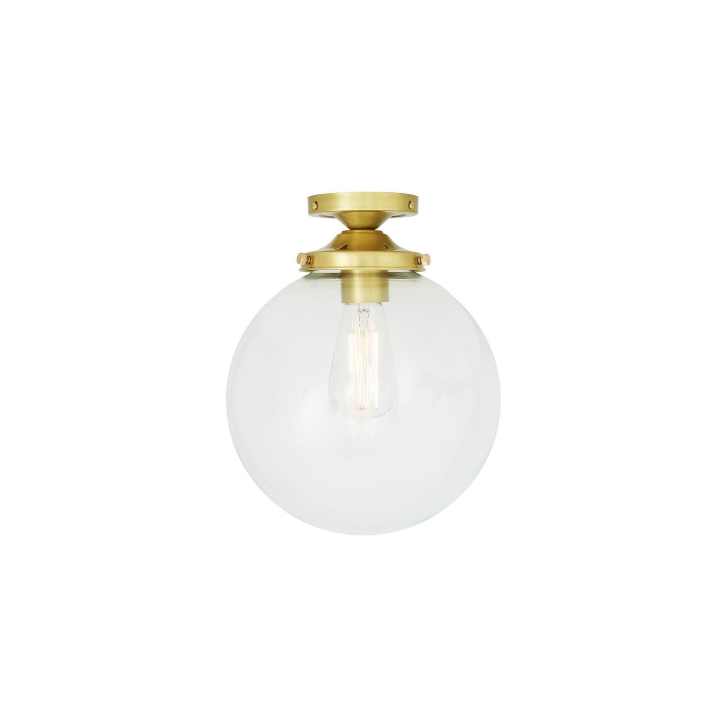 Riad Clear Glass Globe Flush Ceiling Light