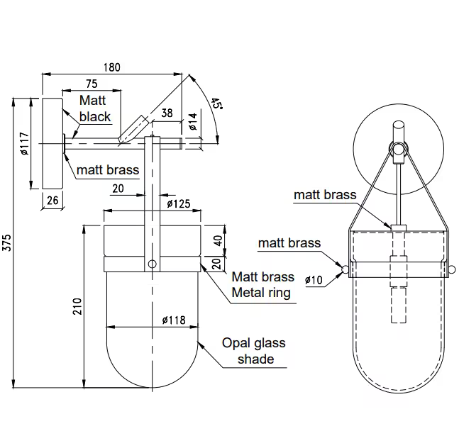 Aromas Almon Decorative Wall Light