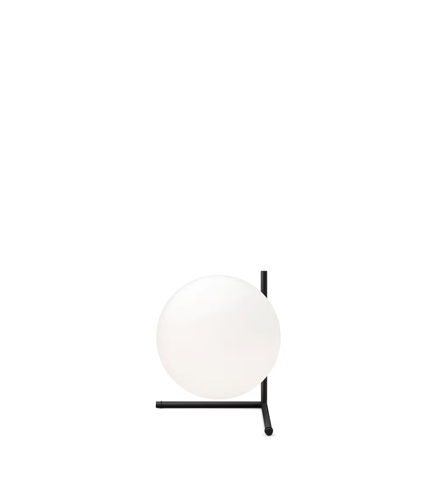 IC T2 Chrome Steel Table Lamp with Blown Glass Opal Diffuser