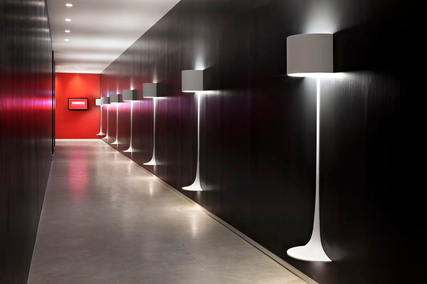 Soft Spun Small Recessed Wall Light with Wall Light