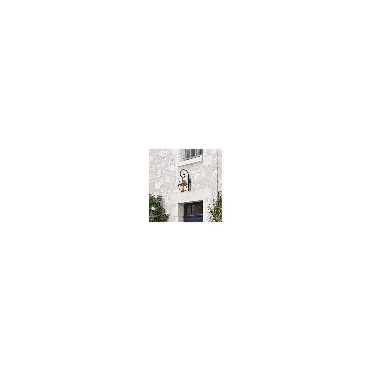 Avenue 2 Clear Glass Swan Neck Wall Bracket with Four-Sided Lantern