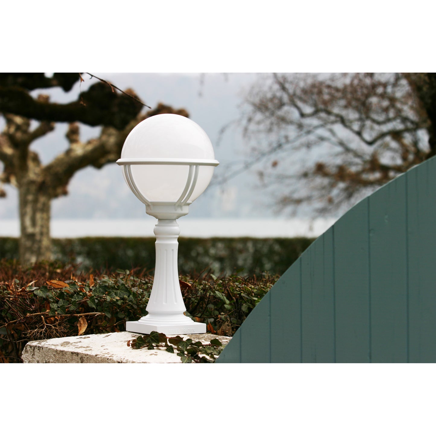 Boreal Model 7 Opal Glass Bollard with Cast Aluminium