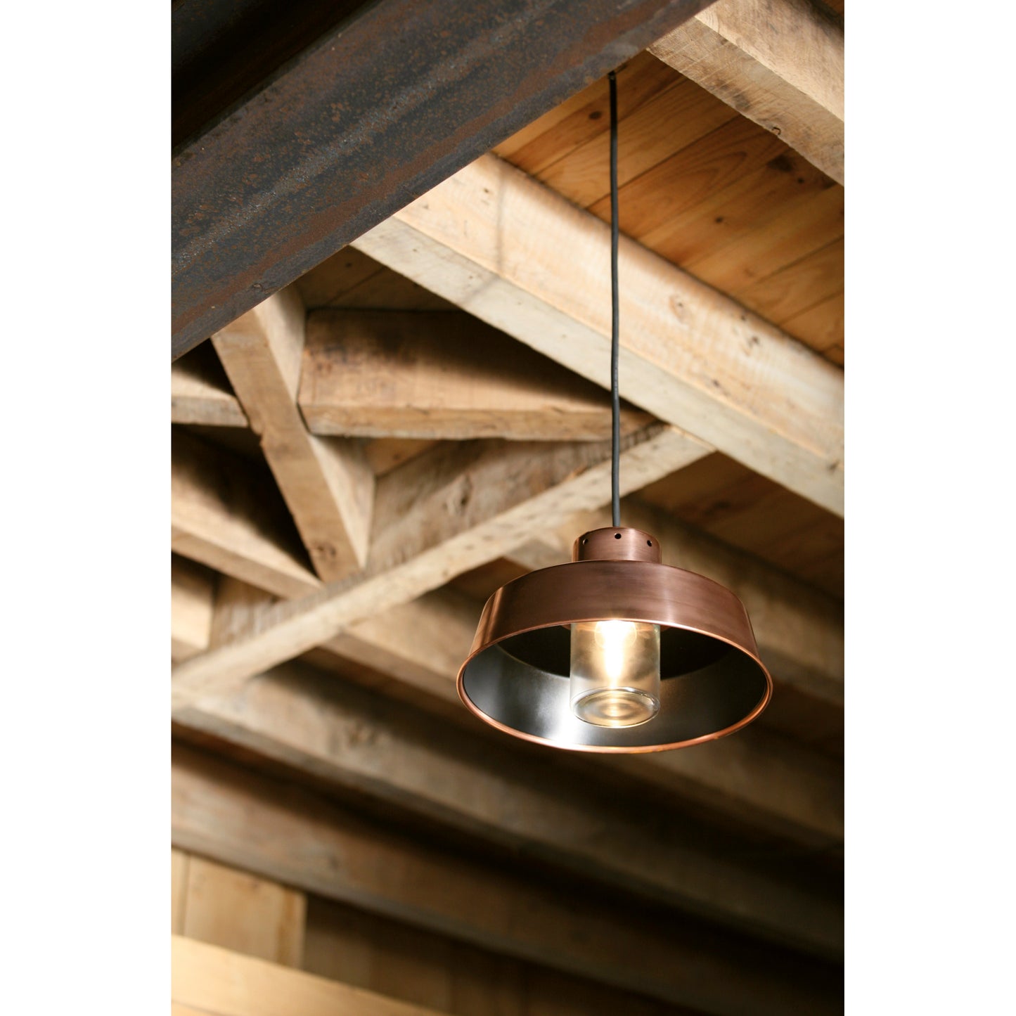Faktory Model 3 Large Clear Glass Pendant with Inner Reflector