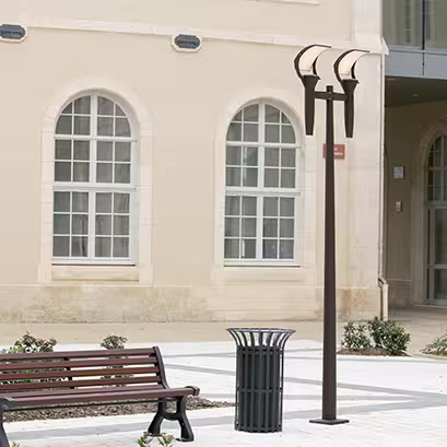 Olympic 3 Large Double Arm Frosted Glass PAR30 Street Lamp