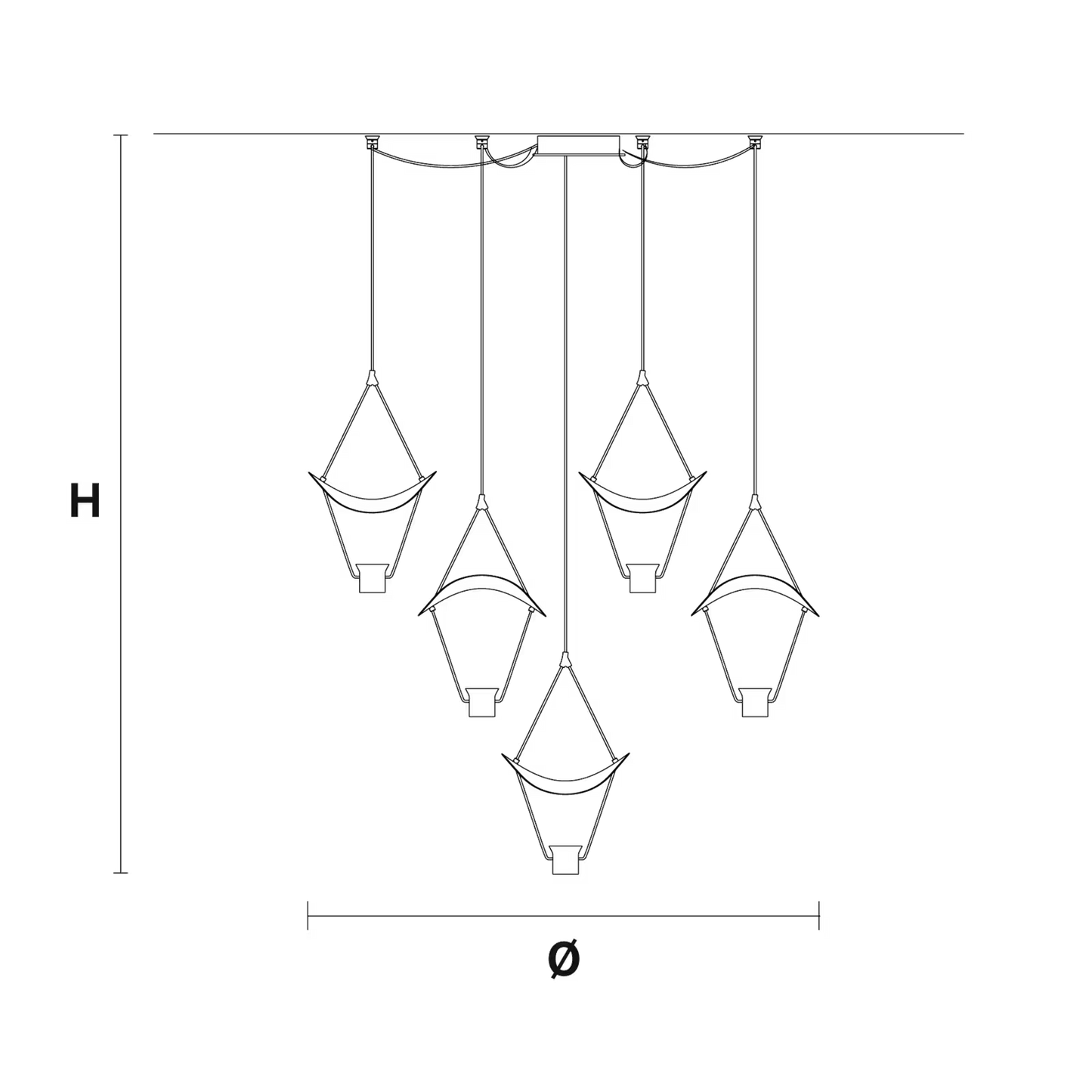 Vollee C5 P 5-Light LED Bar Pendant