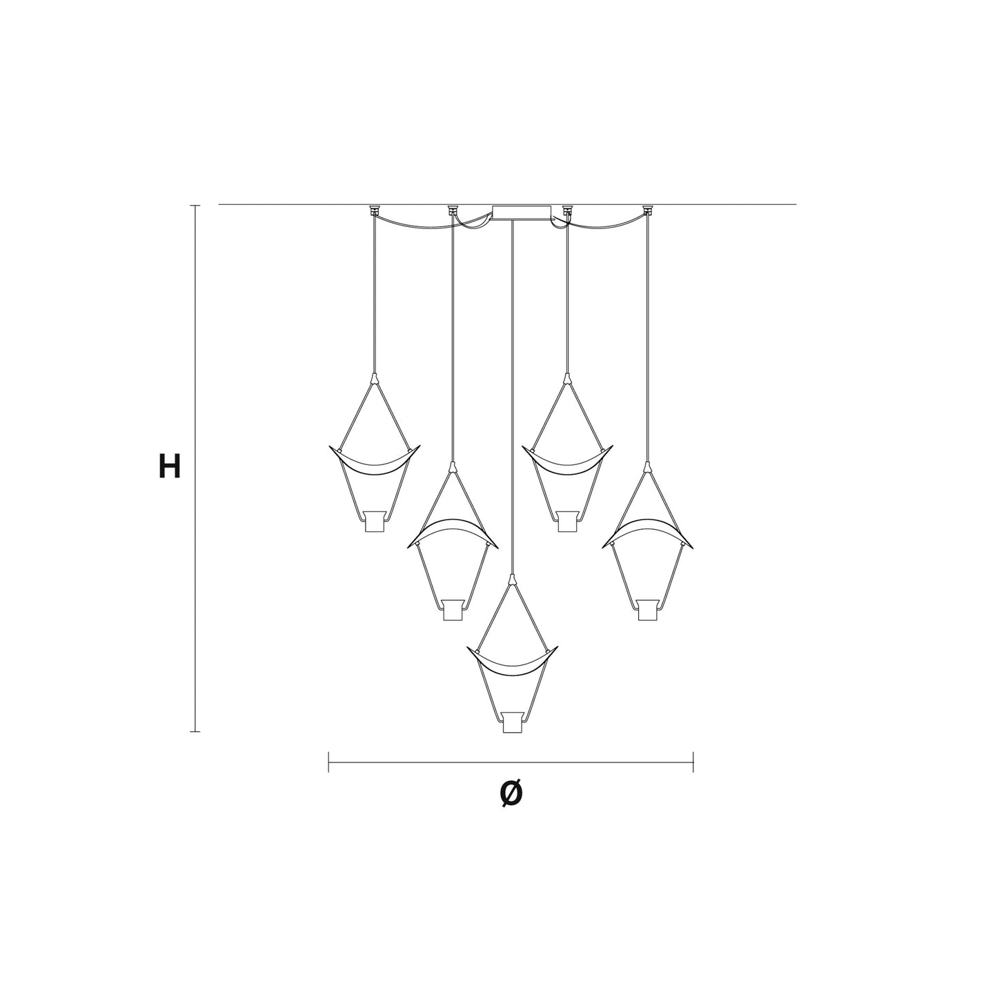 Vollee C5 P 5-Light LED Bar Pendant