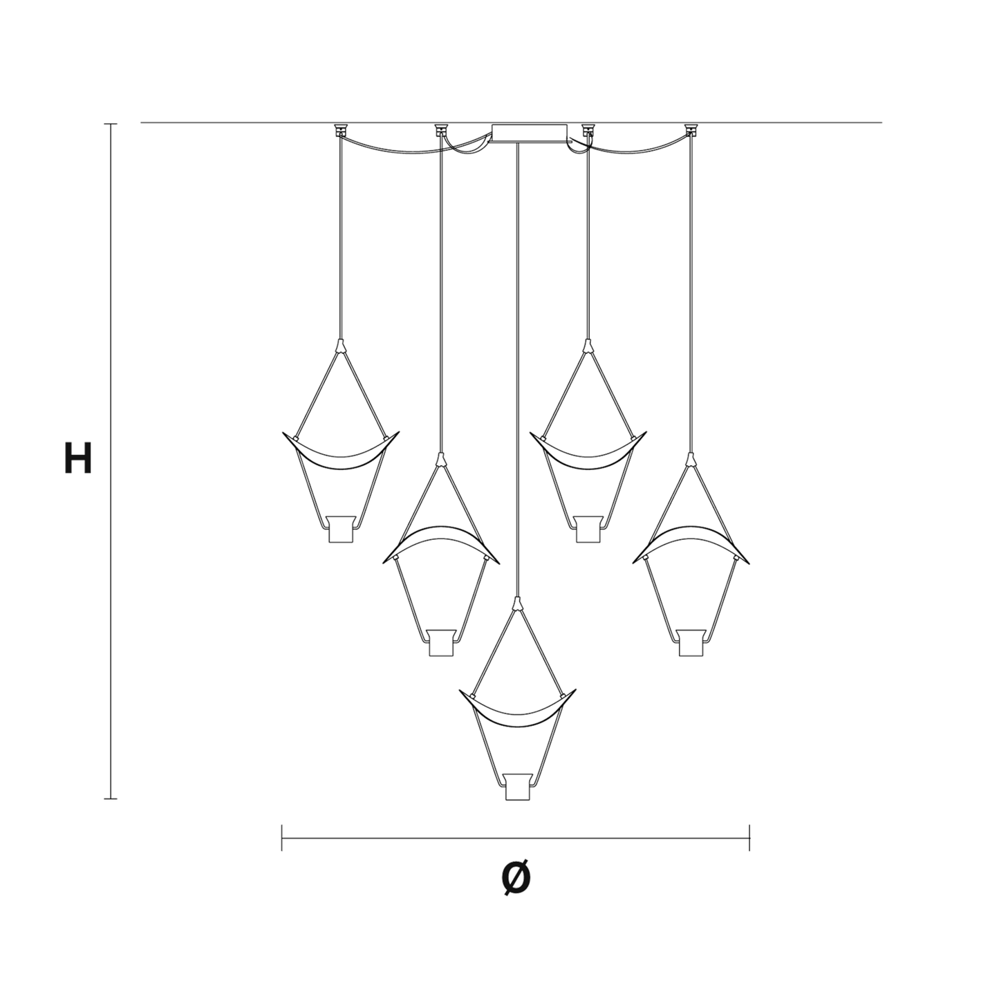 Vollee C5 P 5-Light LED Bar Pendant