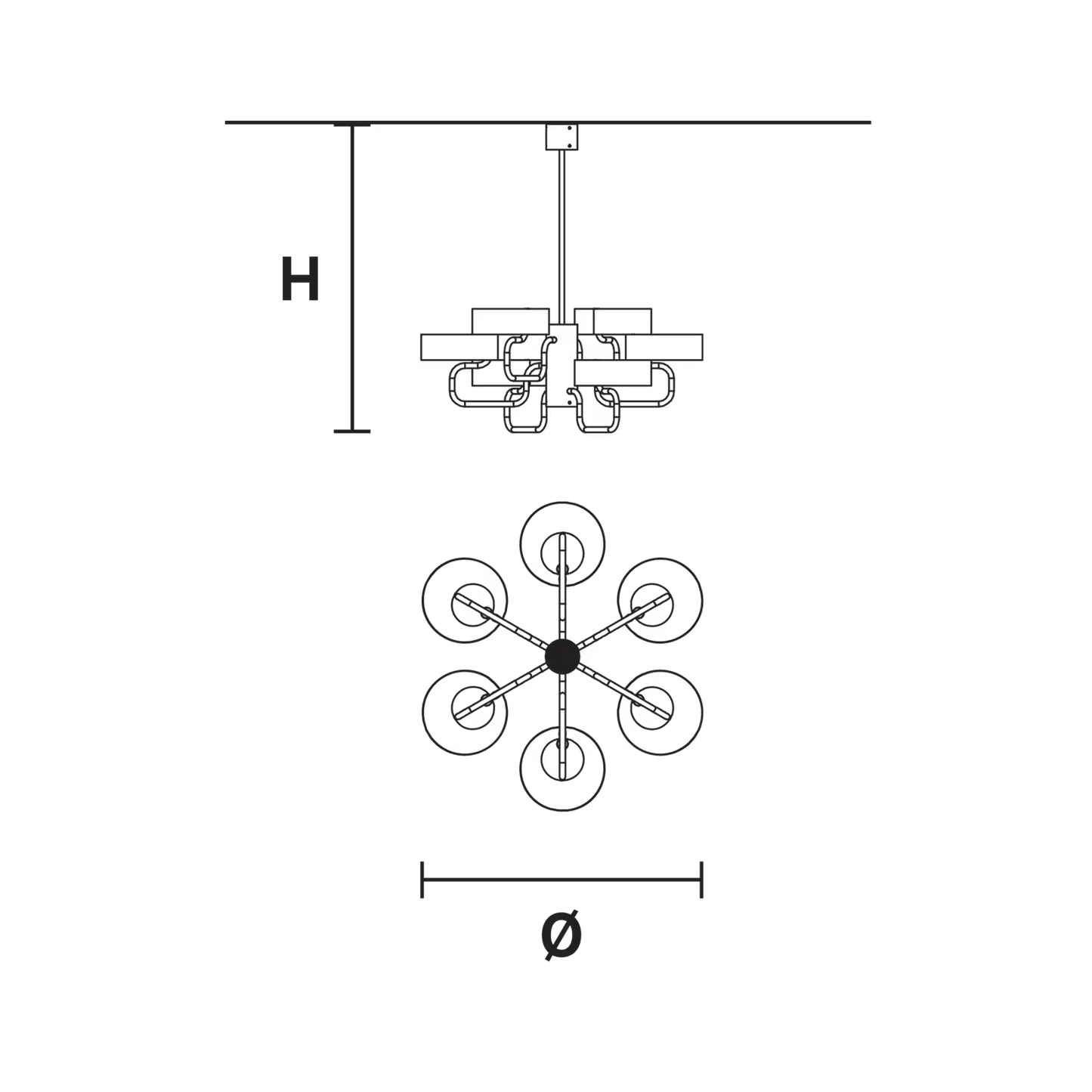 Sound S6 G12 6-Light Chandelier
