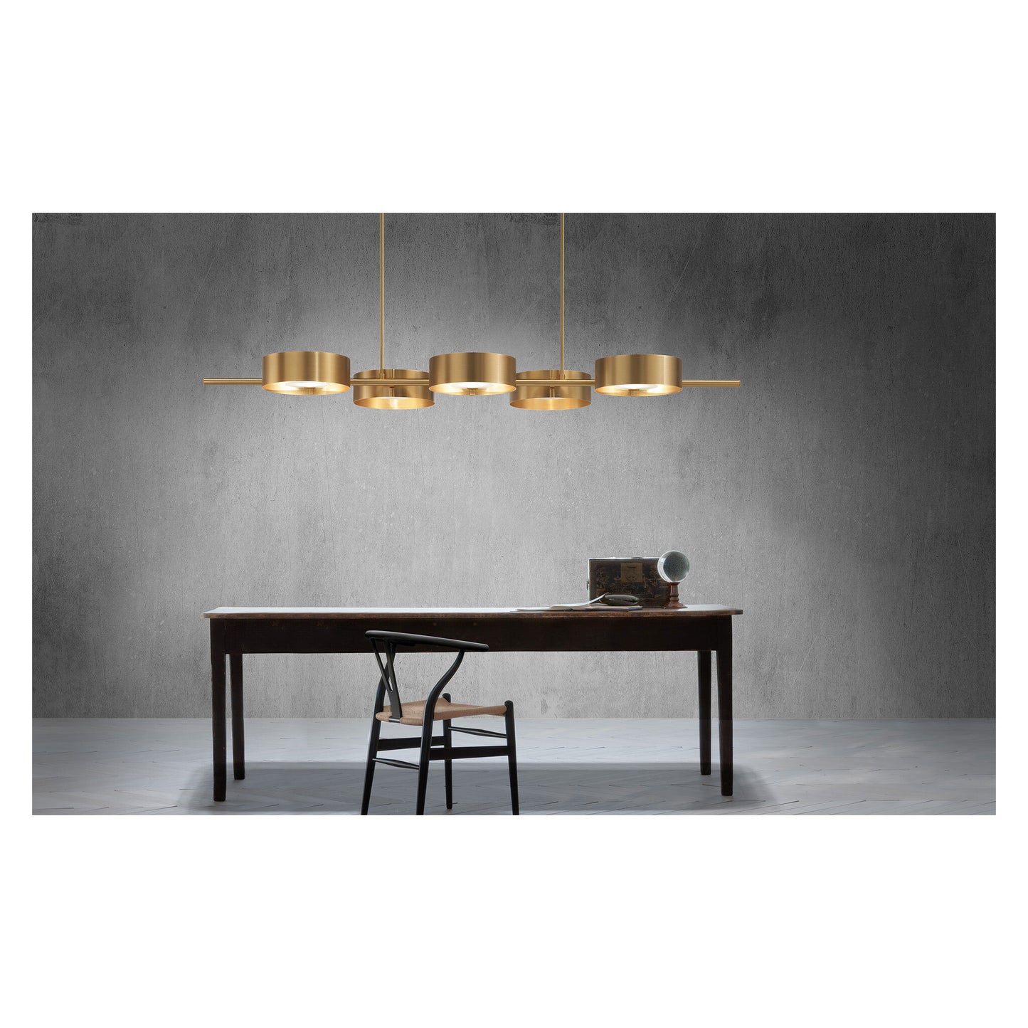 Sound BIL5 G12 5-Light Linear Pendant Brushed Gold