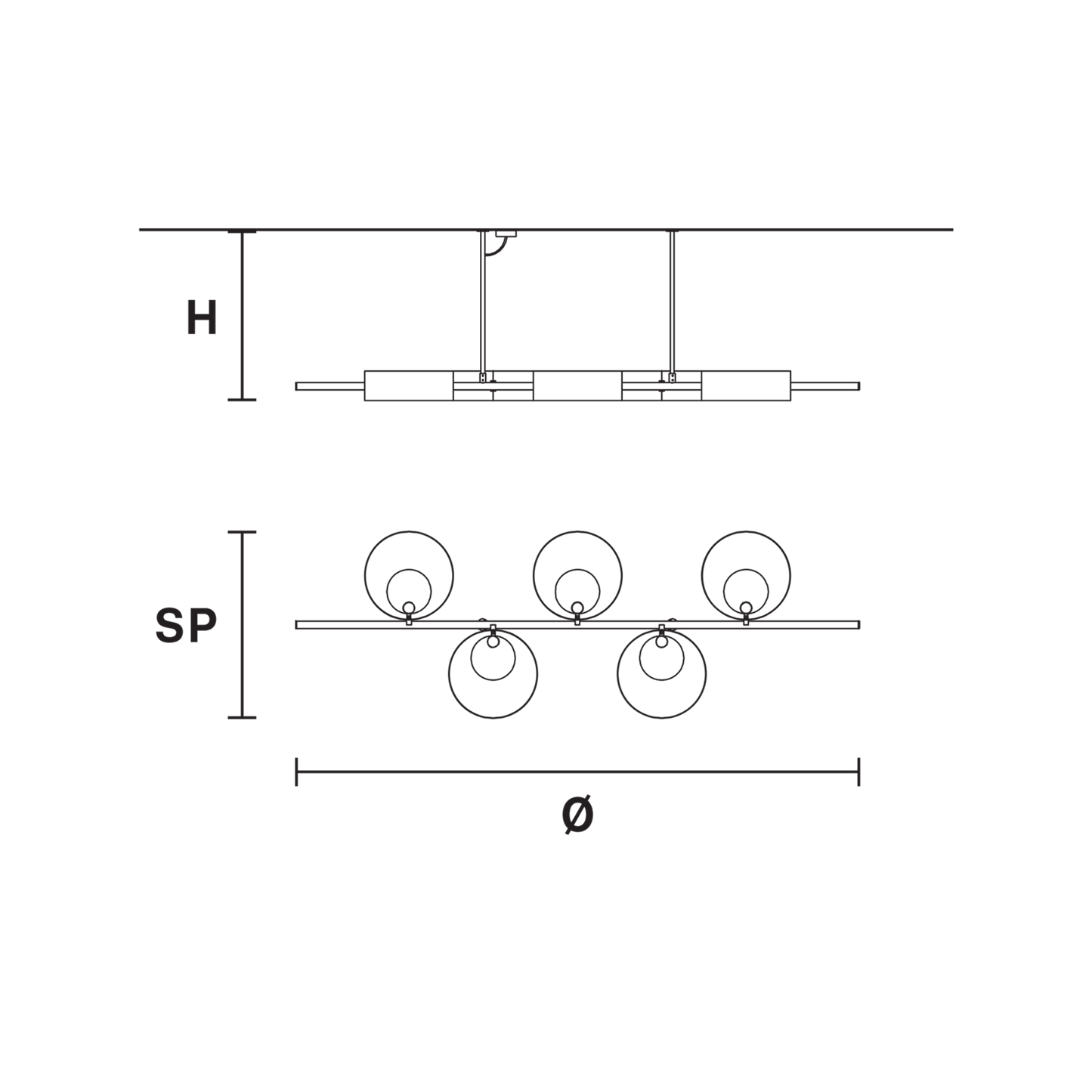 Sound BIL5 G12 5-Light Linear Pendant