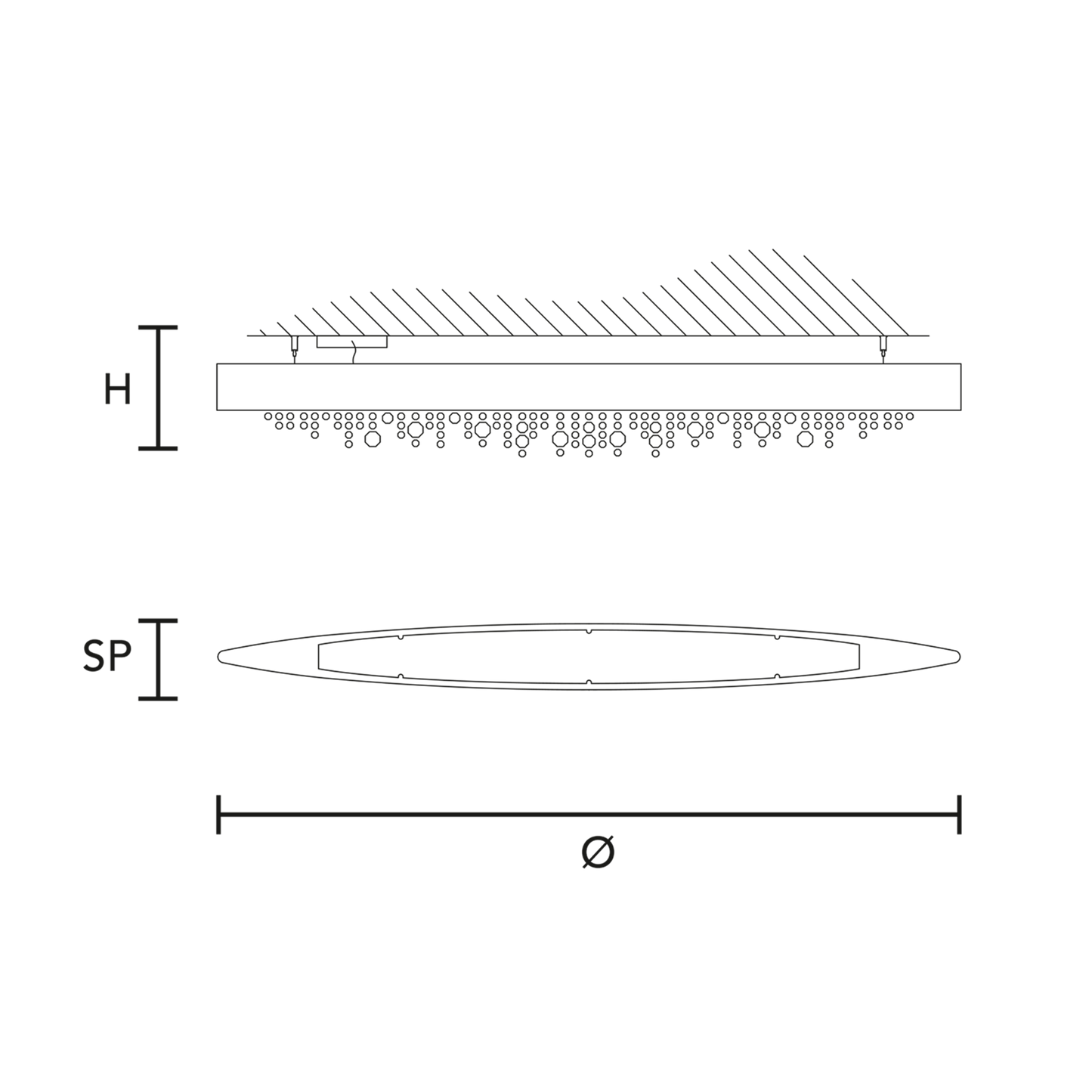 Ola PL6 OV 160 E14 Oval Ceiling Light
