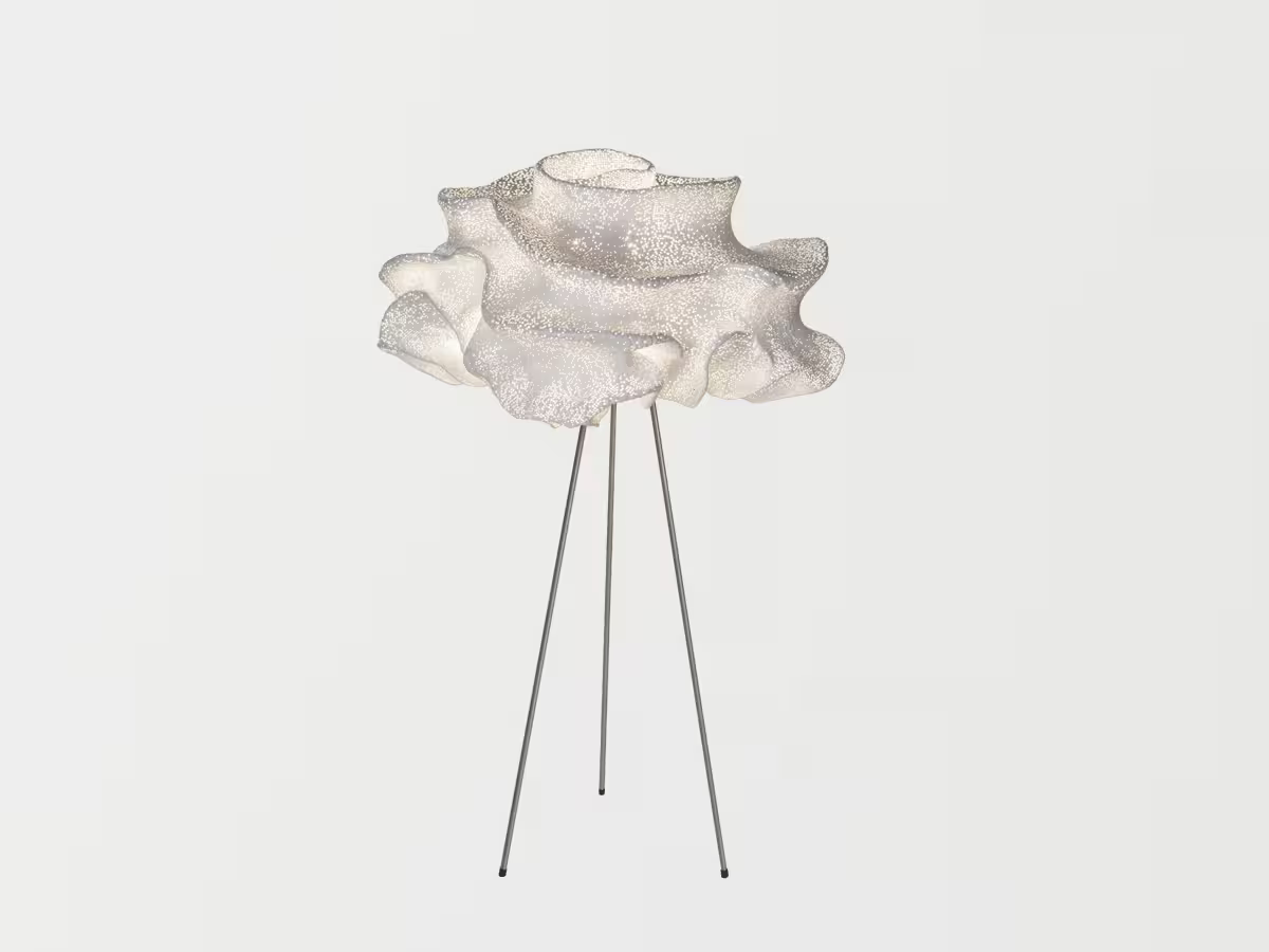 Tati Table Lamp with Textured Organic Shape Steel