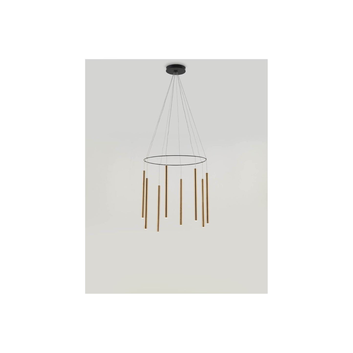 Mika Multi 8-Light LED Pendant with Black Ring & Canopy