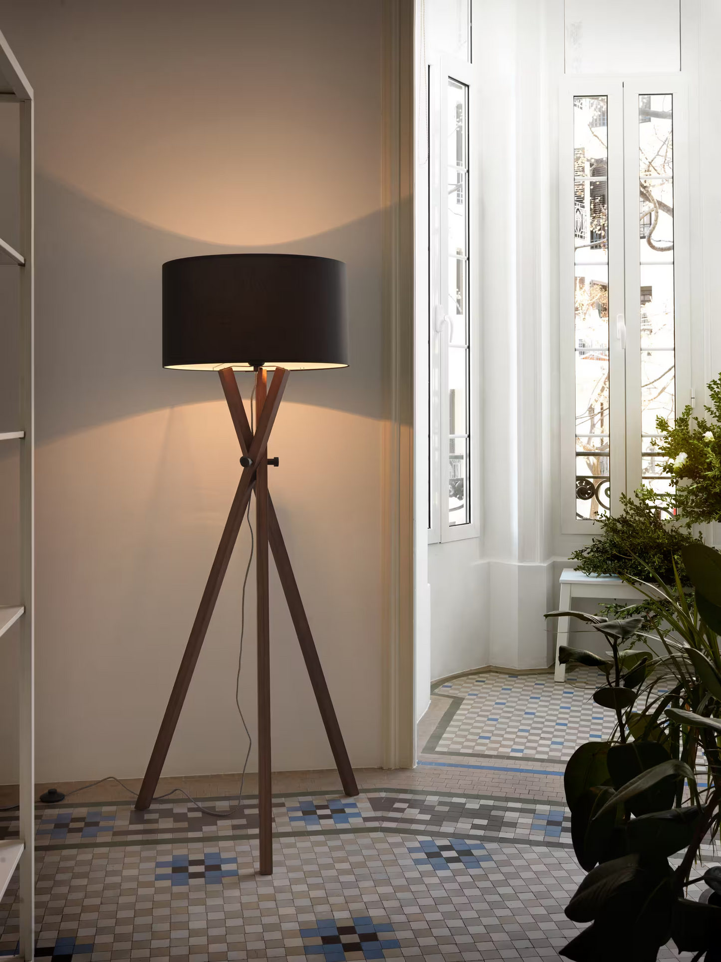 Cot Walnut Floor Lamp