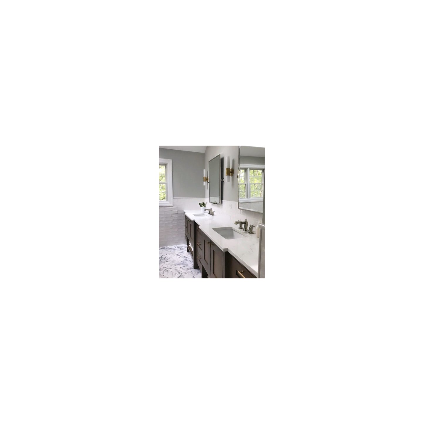 Penz Medium Cylindrical Sconce with White Glass