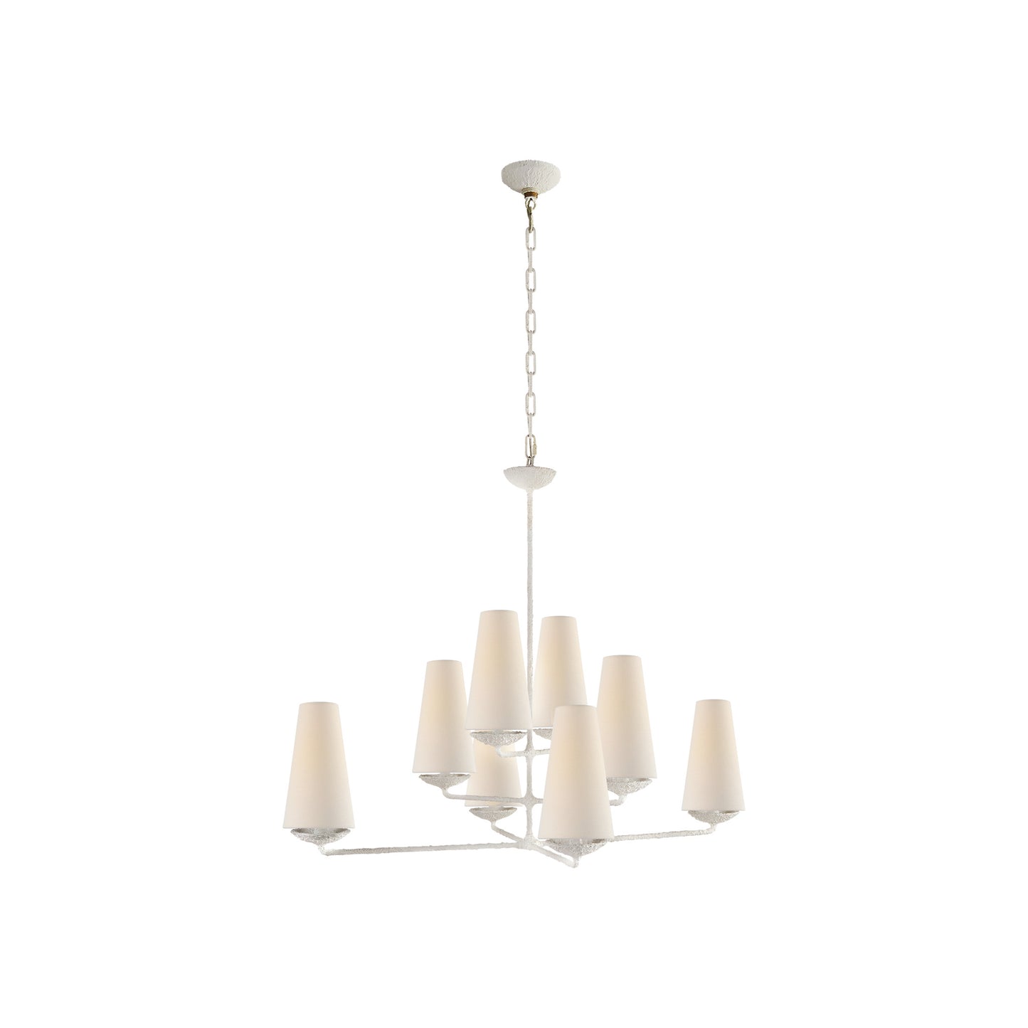 Fontaine Large Offset Chandelier with Linen Shades