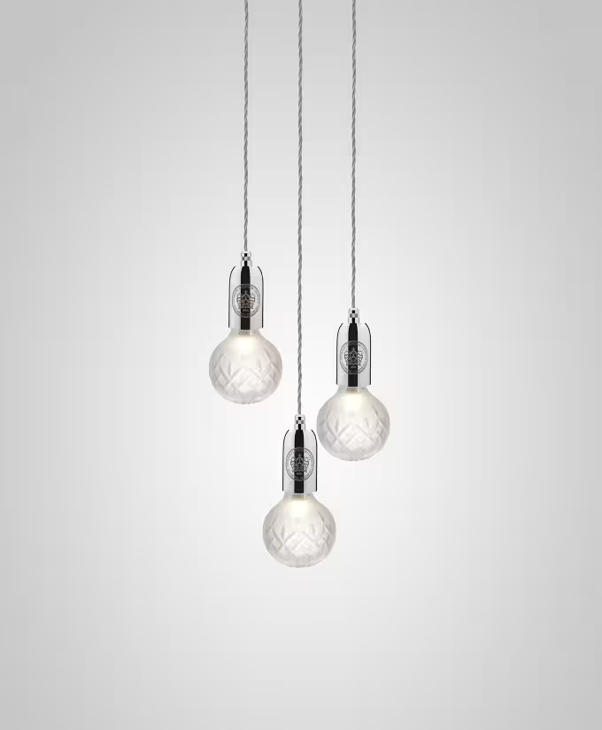 Crystal Bulb 3-Light Frosted LED Pendant