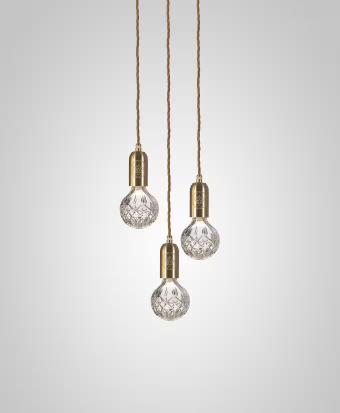 Crystal Bulb 3-Light Clear Glass LED Pendant
