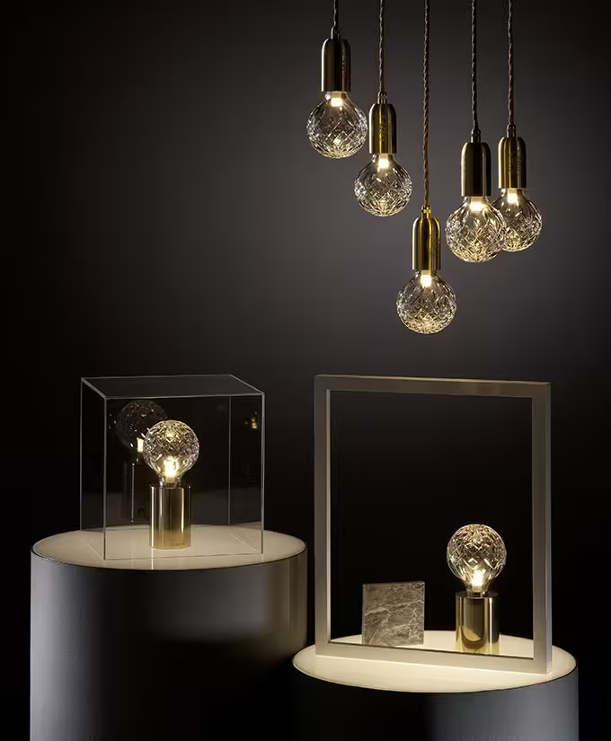 Crystal Bulb 5-Light Frosted Glass LED Pendant